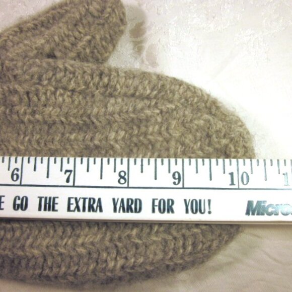 Winter knitted MITTENS FLEECE LINED RIBBED CUF GRAY UNISEX GOOD CONDITION USED - Picture 10 of 15